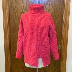 Bright Pink Turtle Neck Sweater